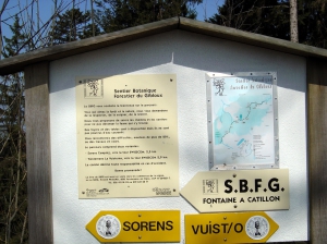 Panneau du Sentier botanique forestier du Gibloux