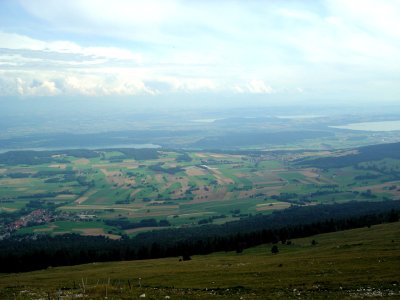 Les trois lacs (Bienne, Neuchâtel et Morat) depuis Chasseral