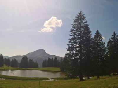 L'arrivée au lac&nbsp;de Conche