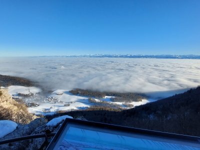 Vue depuis les rochers de Tablette en hiver